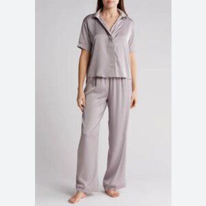 Danskin Light Gray Satin Pajama Set
